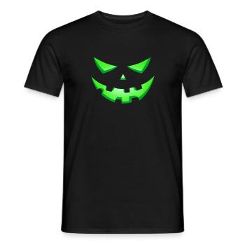 yeux vert monstre, visage effrayant halloween - T-shirt homme - noir - Devant - AI Model Male 178 light (178cm)