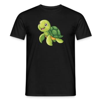 tortue marine mignonne - T-shirt homme - noir - Devant - AI Model Male 178 light (178cm)