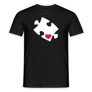 puzzle - Men's T-Shirt - black - Front - AI Model Male 178 light (178cm)