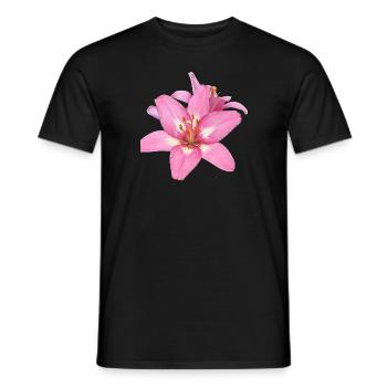 Lilie Rosa - Männer T-Shirt - Schwarz - Vorne - AI Model Male 178 light (178cm)