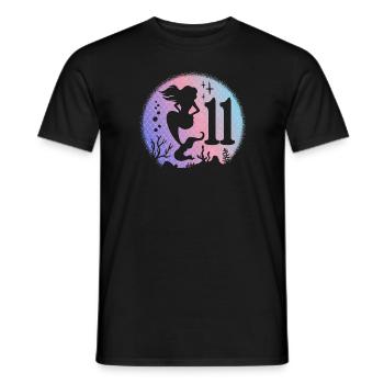 Anniversaire Fille 11 ans Sirène Sirène Nixe - T-shirt homme - noir - Devant - AI Model Male 178 light (178cm)