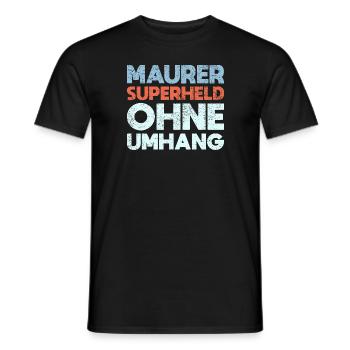 Maurer Superheld Ohne Umhang - Männer T-Shirt - Schwarz - Vorne - AI Model Male 178 light (178cm)