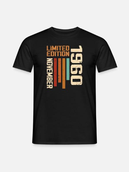 1960 Novembre Cadeau d’anniversaire. Novembre 1960 - T-shirt homme - noir