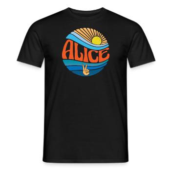 Alice Chemise Vintage Coucher de soleil Alice Groovy Cravate Dye - T-shirt homme - noir - Devant - AI Model Male 178 light (178cm)