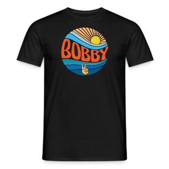 Bobby Shirt Vintage Sunset Bobby Groovy Tie Dye - Men's T-Shirt - black - Front - AI Model Male 178 light (178cm)