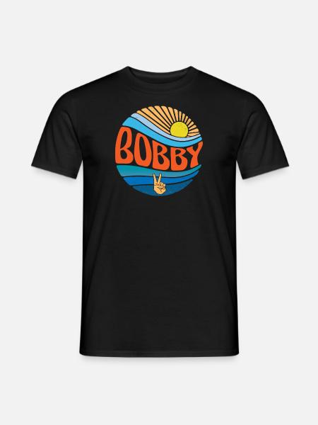 Bobby Hemd Vintage Sunset Bobby Groovy Tie Dye - Männer T-Shirt - Schwarz