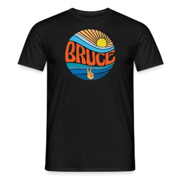 Bruce Shirt Vintage Sunset Bruce Groovy Tie Dye - Männer T-Shirt - Schwarz - Vorne - AI Model Male 178 light (178cm)