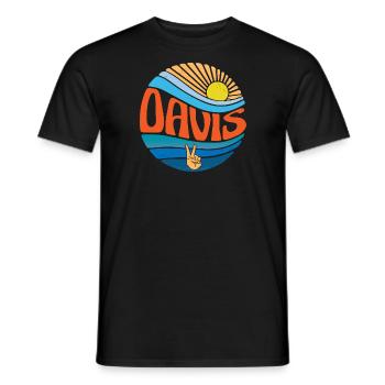 Davis Shirt Vintage Sunset Davis Groovy Tie Dye - Männer T-Shirt - Schwarz - Vorne - AI Model Male 178 light (178cm)