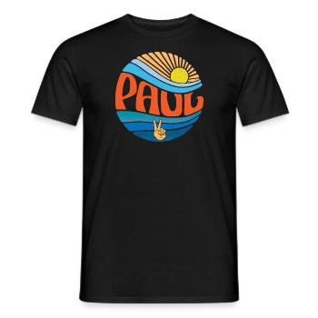 Paul Shirt Vintage Sunset Paul Groovy Tie Dye - Men's T-Shirt - black - Front - AI Model Male 178 light (178cm)