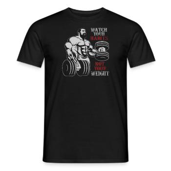 Surveillez la conception de vos habitudes de gymnastique - T-shirt homme - noir - Devant - AI Model Male 178 light (178cm)