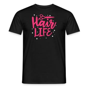 hair life Design for a hairdresser - Männer T-Shirt - Schwarz - Vorne - AI Model Male 178 light (178cm)