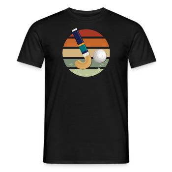 Retro Hockey Stick Hockey sur gazon Hockey en salle - T-shirt homme - noir - Devant - AI Model Male 178 light (178cm)