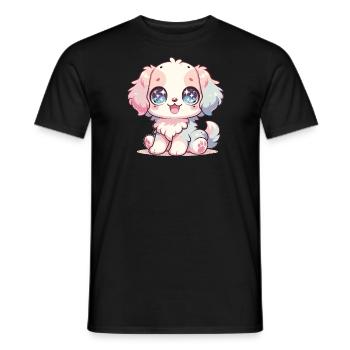 Kawaii Dog - Men's T-Shirt - black - Front - AI Model Male 178 light (178cm)