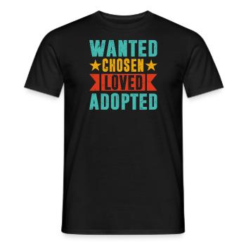 Recherché choisi aimé adopté Adoption grand cadeau - T-shirt homme - noir - Devant - AI Model Male 178 light (178cm)