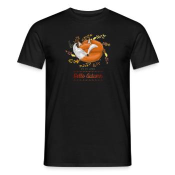 Fox Hello Autumn - T-shirt homme - noir - Devant - AI Model Male 178 light (178cm)