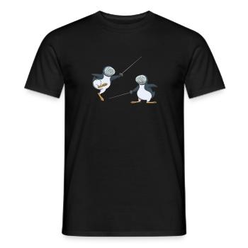 Fechten Treffer im Sprung Geschenk Idee - Männer T-Shirt - Schwarz - Vorne - AI Model Male 178 light (178cm)