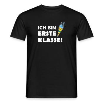 Ich bin erste Klasse! Schulanfänger-Shirt - Männer T-Shirt - Schwarz - Vorne - AI Model Male 178 light (178cm)