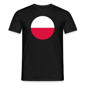 Circle Polish Flag Gift Polska - Men's T-Shirt - black - Front - AI Model Male 178 light (178cm)