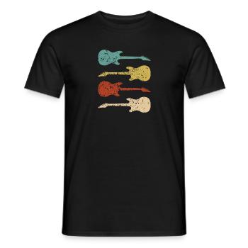 E-Gitarre Vintage Geschenk - Männer T-Shirt - Schwarz - Vorne - AI Model Male 178 light (178cm)