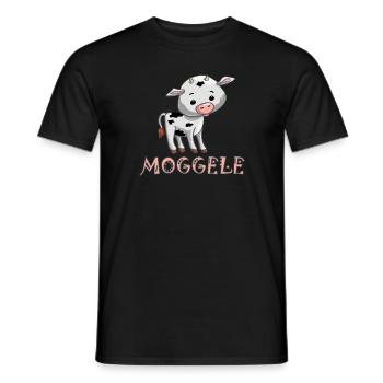 Mogglee - petit veau - T-shirt homme - noir - Devant - AI Model Male 178 light (178cm)