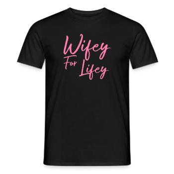 Wifey Pour Le Cadeau De La Vie - T-shirt homme - noir - Devant - AI Model Male 178 light (178cm)