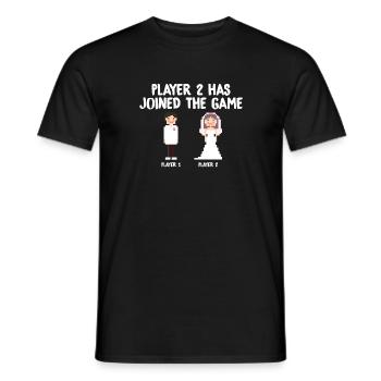 Player 2 Has joined the game Wedding Geschenk - Männer T-Shirt - Schwarz - Vorne - AI Model Male 178 light (178cm)