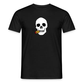 totenkopf mit zigarre - Männer T-Shirt - Schwarz - Vorne - AI Model Male 178 light (178cm)