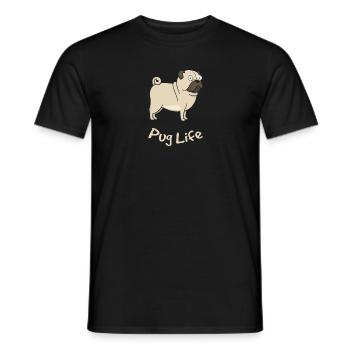 Pug Life Mops - Männer T-Shirt - Schwarz - Vorne - AI Model Male 178 light (178cm)