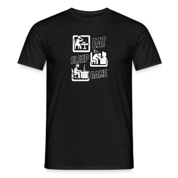 Eat sleep game - Männer T-Shirt - Schwarz - Vorne - AI Model Male 178 light (178cm)