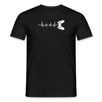 Herzschlag Gamer Zocker - Männer T-Shirt - Schwarz - Vorne - AI Model Male 178 light (178cm)