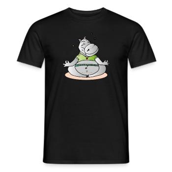 Hippo-Yoga - Männer T-Shirt - Schwarz - Vorne - AI Model Male 178 light (178cm)