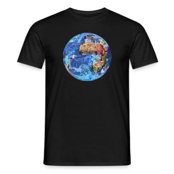 Planète terre - T-shirt homme - noir - Devant - AI Model Male 178 light (178cm)