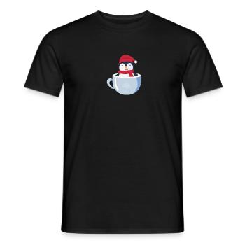 Pinguin in Kakao - Männer T-Shirt - Schwarz - Vorne - AI Model Male 178 light (178cm)