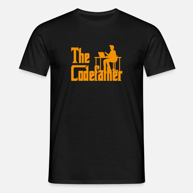 The Codefather Coding Programierer Geschenk - Männer T-Shirt - Schwarz