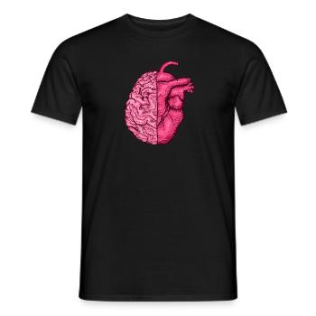 Herz vs. Gehirn Kopf gegen Herz Verstand vs. Herz - Männer T-Shirt - Schwarz - Vorne - AI Model Male 178 light (178cm)