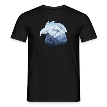 Aigle et montagnes enneigées - T-shirt homme - noir - Devant - AI Model Male 178 light (178cm)