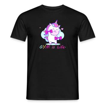 Gym Unicorn - Männer T-Shirt - Schwarz - Vorne - AI Model Male 178 light (178cm)