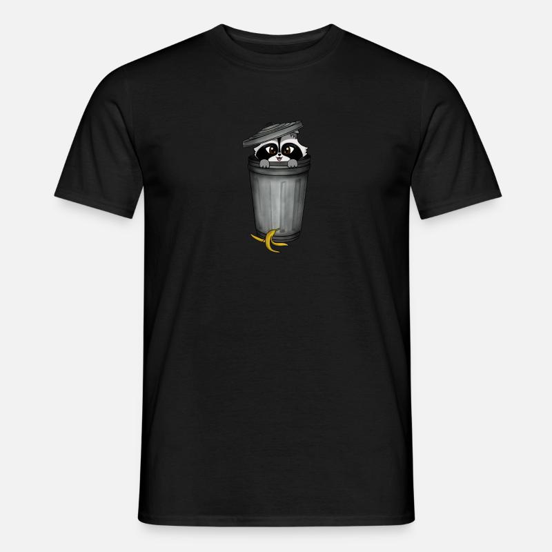 Waschbär in Mülltonne - Männer T-Shirt - Schwarz