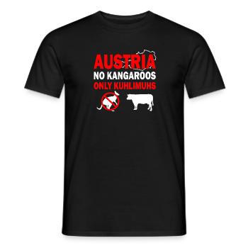 Austria no kangaroos only kuhlimuhs Geschenk - Männer T-Shirt - Schwarz - Vorne - AI Model Male 178 light (178cm)
