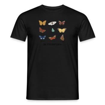 Butterflies - Men's T-Shirt - black - Front - AI Model Male 178 light (178cm)
