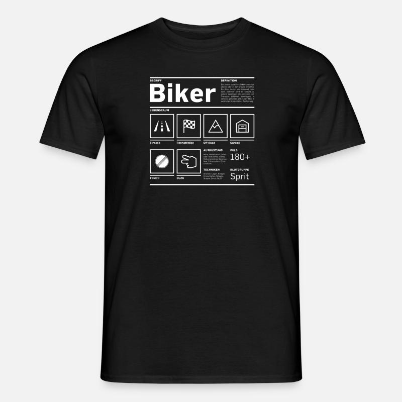 Steckbrief: Biker - Männer T-Shirt - Schwarz