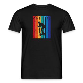 Cadeau de loisir vintage scooter à deux roues - T-shirt homme - noir - Devant - AI Model Male 178 light (178cm)
