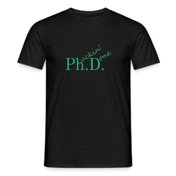Doctoral Thesis Phd Degree Gift - Men's T-Shirt - black - Front - AI Model Male 178 light (178cm)