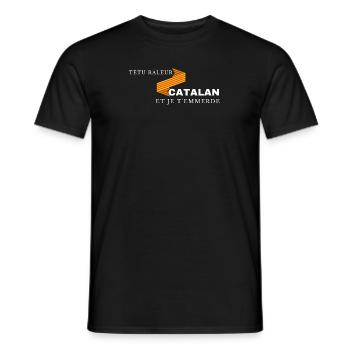 Têtu Râleur Catalan et je t'emmerde - T-shirt homme - noir - Devant - AI Model Male 178 light (178cm)