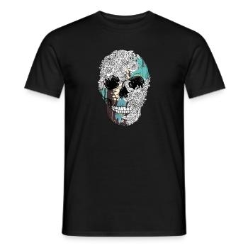 Stylischer Totenkopf - Mint - Männer T-Shirt - Schwarz - Vorne - AI Model Male 178 light (178cm)
