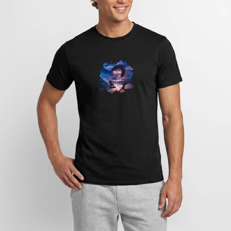 Cadeau d'aventure de kite surf à double exposition T-shirt homme