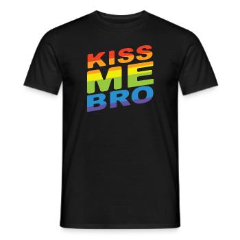 Kiss Me Bro - Men's T-Shirt - black - Front - AI Model Male 178 light (178cm)