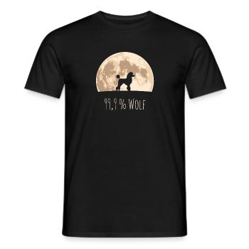 Poodle 99% Wolf Moon Dog Dog Design - Men's T-Shirt - black - Front - AI Model Male 178 light (178cm)