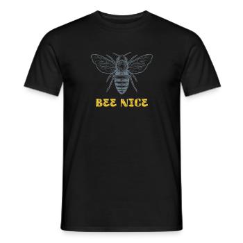 Bee nice environment beekeeper honey insect gift - Men's T-Shirt - black - Front - AI Model Male 178 light (178cm)