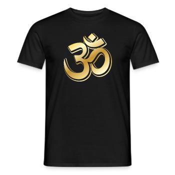 Golden OM Symbol by The Manzanita's - Men's T-Shirt - black - Front - AI Model Male 178 light (178cm)